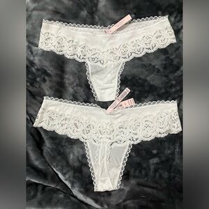 Set of Two Body by Victoria Thong/String Panties. NWT, Size M, Creamy White